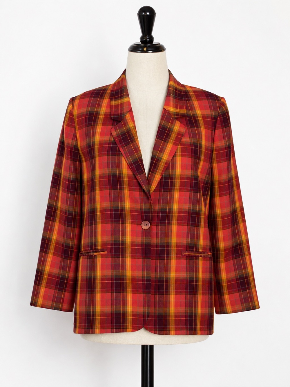 Vintage Sam Marciano Plaid Blazer Made in Canada Fall Academia Jacket 10/12